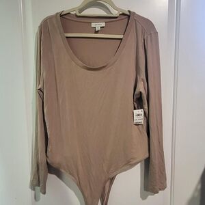 Chic On. 34th Taupe Long Sleeve Bodysuit